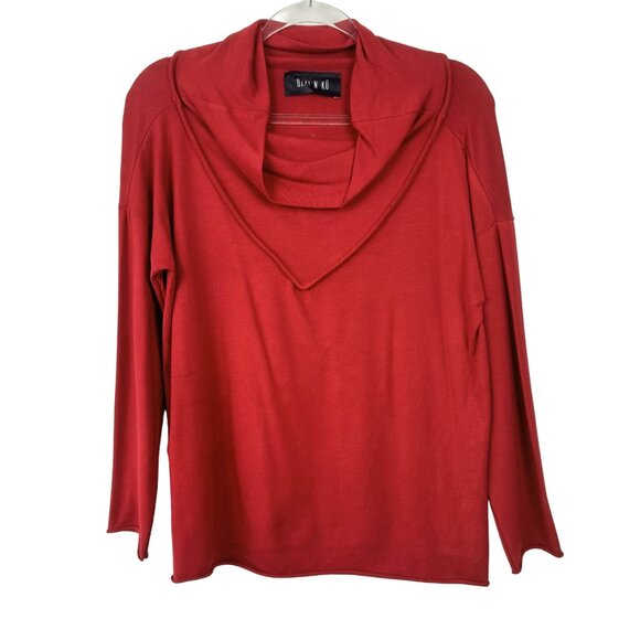 Ozai N Ku Tops - OZAI N KU Long Sleeve Top Size M Red Cowl Neck Pullover Drop Sleeve Medium Med